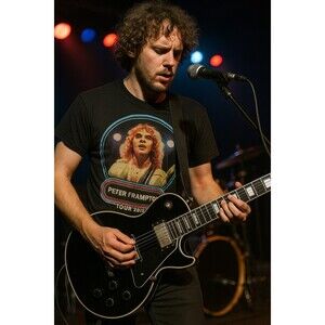 Peter Frampton Tour 2015 Concert T-Shirt Black Rock Band Tee (Fits Like Medium)